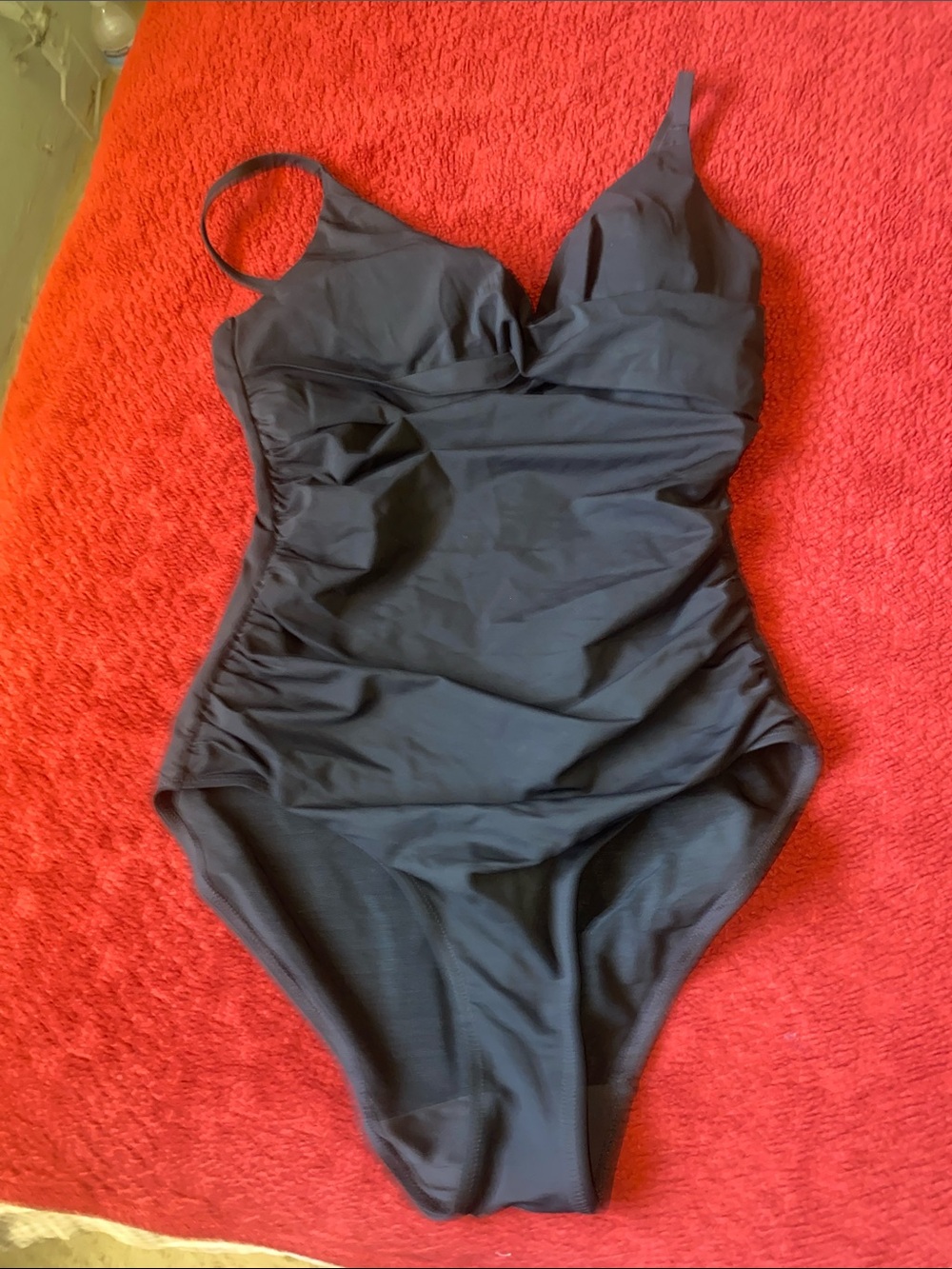 Women’s Black One-Piece Swimsuit with Supportive Bust